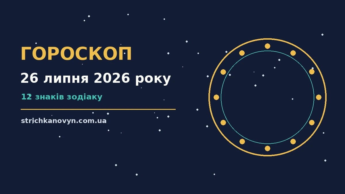 Зодіакальний гороскоп на 26 липня 2026 року з акцентом на кар'єру та фінанси
