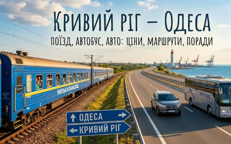 Кривий ріг Одеса: актуальні маршрути, ціни та поради