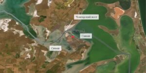 Супутникові знімки пожеж біля двох АЗС на виїзді з Джанкоя та біля дороги на південь від Чонгарського мосту