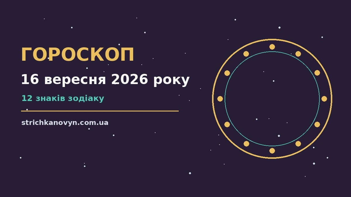 Астрологічний гороскоп на 16 вересня 2026 року, знаки зодіаку та зоряне небо